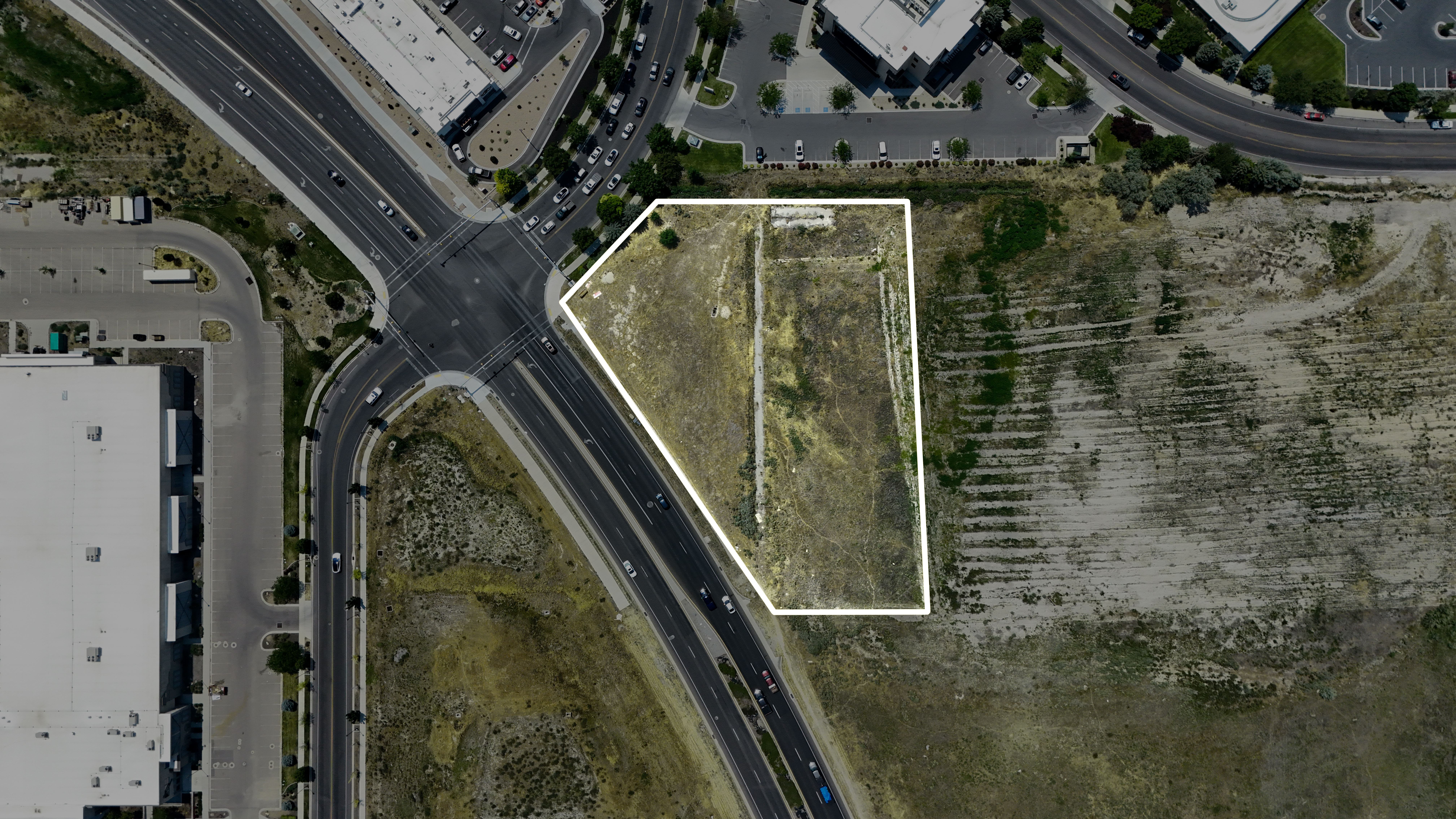 Property line overlay aerial photo Pleasant Grove Utah land listing
