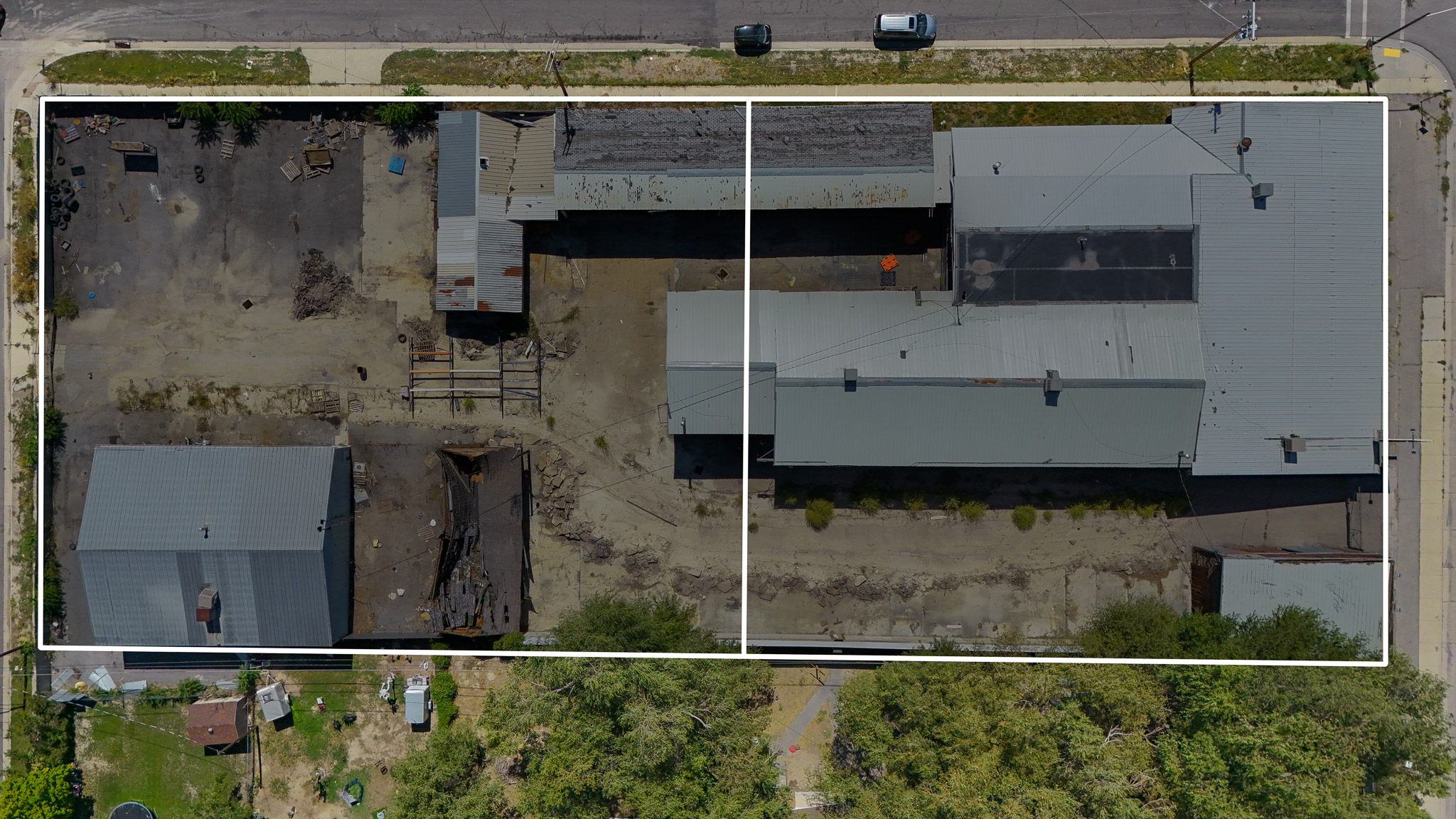 Property line overlay aerial Redwood Road Utah lot