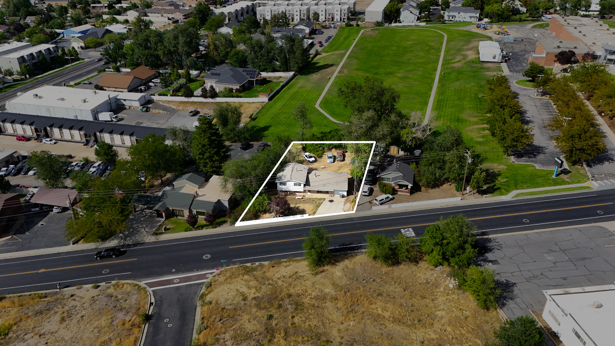 Property line overlay aerial SLC lot 145E
