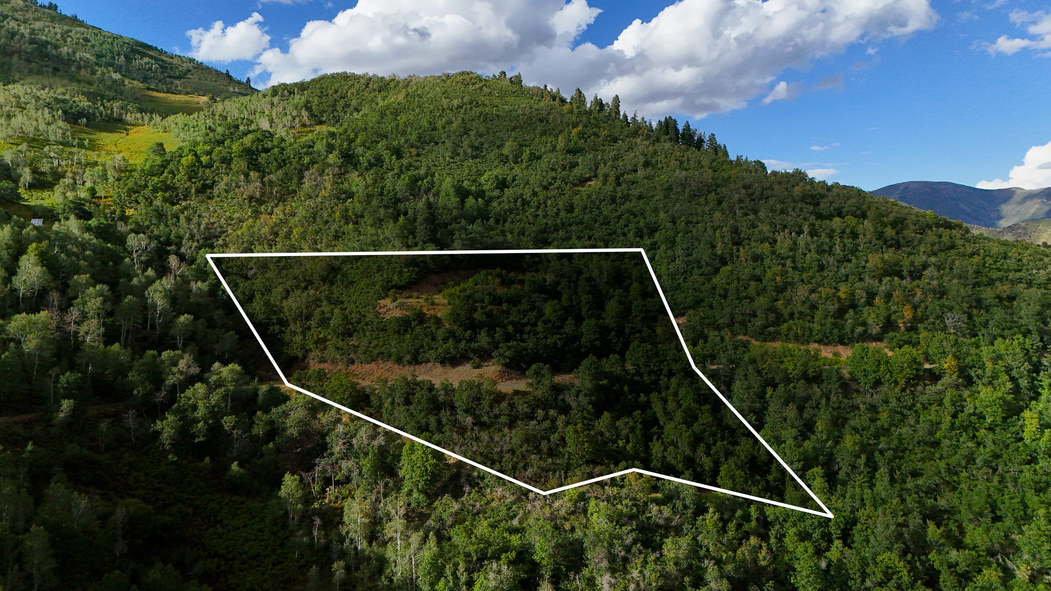 Property line overlay aerial photo Springville Utah lot listing